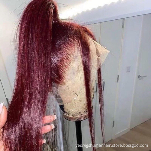 Yeswigs 99J 27 30 Colorful Full Hd Lace Front Wig Cheap Raw Vietnamese Cuticle Aligned Virgin Human Hair Wig For Black Women